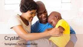  Presentation with african american black couple - PPT layouts with loving young african couple comforting background and a coral colored foreground