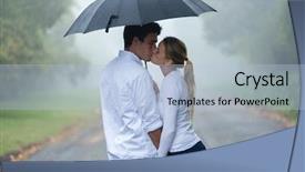  Presentation with movie theater loving couple - Beautiful slide deck featuring loving young couple in love backdrop and a light blue colored foreground