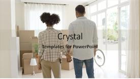  Presentation with saying goodbye - Audience pleasing slide deck consisting of loving young couple saying goodbye backdrop and a mint green colored foreground