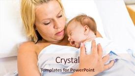  Presentation with skin care - Presentation theme consisting of loving young mother practising kangaroo background and a lemonade colored foreground