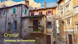  Presentation with croatia - Presentation design having lovran-istria-croatia-cosy-vintage background and a tawny brown colored foreground