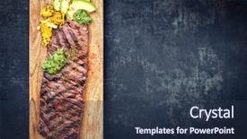  Presentation with wagyu - Cool new PPT theme with low - barbecue dry aged wagyu flank backdrop and a tawny brown colored foreground