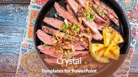  Presentation with barbecue dry aged kobe rib - PPT theme enhanced with low - barbecue dry aged wagyu flank background and a red colored foreground