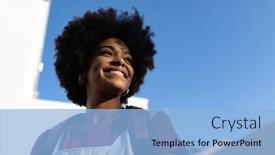  Presentation with blue sky - Slide deck featuring low-angle-close-up background and a light blue colored foreground