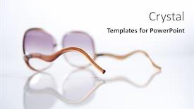  Presentation with dynamic - Slides consisting of low angle dynamic image of pink beautiful sunglasses on white background with highlights background and a white colored foreground