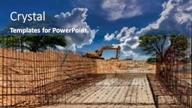  Presentation with framework - Slide deck enhanced with low-angle-from-the-framework background and a  colored foreground