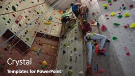  Presentation with athletes - Audience pleasing slide set consisting of low-angle-full-length backdrop and a tawny brown colored foreground