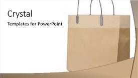  Presentation with brown paper bag - PPT theme consisting of low angle isolated on pure background and a white colored foreground