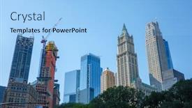  Presentation with architecture construction - Beautiful slide deck featuring low-angle-of-contemporary-architecture backdrop and a light blue colored foreground