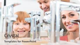  Presentation with high quality - PPT theme featuring low-angle portrait background and a lemonade colored foreground