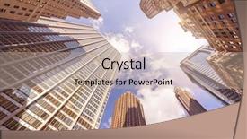  Presentation with new york city - Presentation design featuring low angle shot of futuristic background and a mint green colored foreground