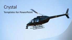  Presentation with helicopter - Amazing slides having low angle shot of helicopter flying through blue sky backdrop and a light blue colored foreground