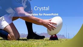  Presentation with team player - Presentation consisting of low-angle-side-view-close background and a teal colored foreground