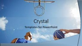  Presentation with basketball players - Beautiful slide deck featuring low angle view basketball players backdrop and a  colored foreground