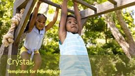  Presentation with togetherness - PPT theme featuring low-angle-view-of-african background and a  colored foreground