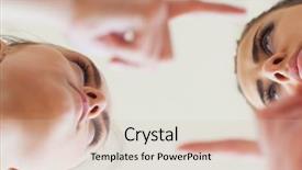  Presentation with females - Beautiful slide deck featuring low angle view of angry backdrop and a lemonade colored foreground