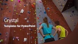  Presentation with athletes - Beautiful presentation theme featuring low-angle-view-of-athletes backdrop and a tawny brown colored foreground