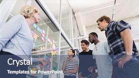  Presentation with low angle view of volleyball - Audience pleasing PPT layouts consisting of low angle view of business backdrop and a  colored foreground