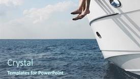  Presentation with yacht - Slide set with low-angle-view-of-couple background and a ocean colored foreground