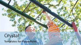  Presentation with low angle view of fictitious - Theme with low angle view of father background and a light blue colored foreground