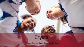  Presentation with female soccer - Audience pleasing theme consisting of low angle view of female backdrop and a tawny brown colored foreground