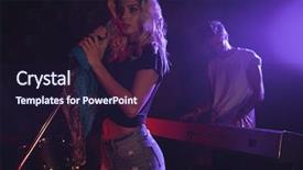  Presentation with singer - PPT layouts featuring performing while coworker playing piano background and a  colored foreground