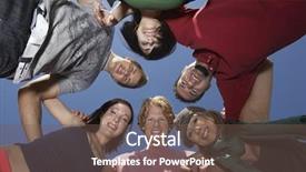  Presentation with sky blue - Beautiful presentation theme featuring low angle view of friends backdrop and a  colored foreground