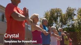  Presentation with coaching - Slide deck consisting of performance coaching - low angle view of group background and a tawny brown colored foreground