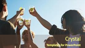  Presentation with outdoor party - Beautiful presentation theme featuring low angle view of happy backdrop and a tawny brown colored foreground