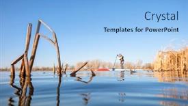 Presentation with spring training - Colorful presentation design enhanced with low-angle-view-of-lake backdrop and a light blue colored foreground