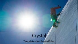  Presentation with glacier - Amazing slide deck having low angle view of man climbing glacier backdrop and a teal colored foreground