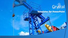  Presentation with pump - PPT theme consisting of low-angle-view-of-modern background and a teal colored foreground