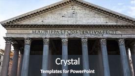  Presentation with rome italy - PPT theme with low angle view of pantheon background and a  colored foreground
