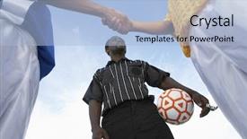  Presentation with referee - Amazing slide deck having soccer refree - low angle view of referee backdrop and a light blue colored foreground