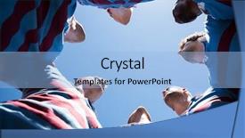  Presentation with rugby players - PPT theme enhanced with low angle view of rugby background and a light blue colored foreground