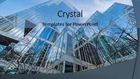  Presentation with vancouver - Presentation design featuring low angle view of skyscrapers background and a light blue colored foreground