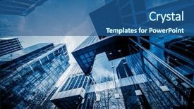  Presentation with low angle view of hockey - Cool new PPT theme with low angle view of skyscrapers backdrop and a ocean colored foreground