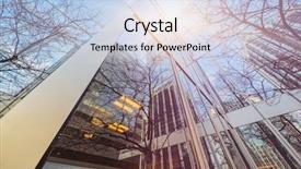  Presentation with low angle view of fictitious - Amazing presentation design having low angle view of skyscrapers backdrop and a  colored foreground