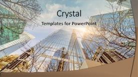  Presentation with low angle view of volleyball - Presentation theme consisting of low angle view of skyscrapers background and a  colored foreground