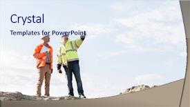  Presentation with low angle view of volleyball - Cool new PPT layouts with low angle view of supervisor backdrop and a sky blue colored foreground