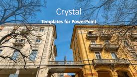  Presentation with blue sky - PPT layouts featuring low-angle-view-of-trees background and a teal colored foreground