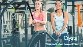  Presentation with strong - Colorful presentation theme enhanced with low-angle view of two backdrop and a ocean colored foreground