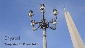  Presentation with street light view - PPT theme featuring low-angle-view-of-vatican background and a light blue colored foreground