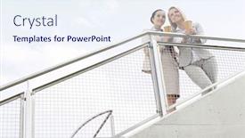  Presentation with railing - PPT layouts enhanced with suitcase icon travel and transportation background and a coral colored foreground