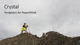  Presentation with surveyor - PPT theme enhanced with angle view of a survey background and a light gray colored foreground