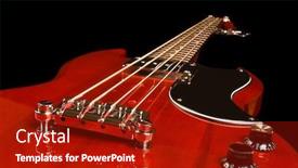  Presentation with electric guitar - Beautiful slide set featuring low-angle-view backdrop and a crimson colored foreground