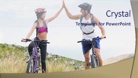  Presentation with biking - Presentation theme consisting of low angle view background and a sky blue colored foreground
