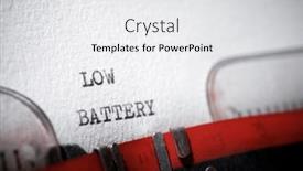  Presentation with battery - PPT theme featuring low-battery-text-written background and a white colored foreground