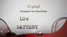  Presentation with battery - Presentation theme consisting of low-battery-text-written background and a light gray colored foreground