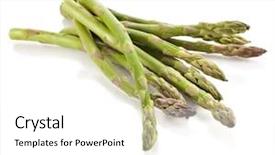 Presentation with asparagus - Audience pleasing slides consisting of low calorie - asparagus isolated on a white backdrop and a white colored foreground